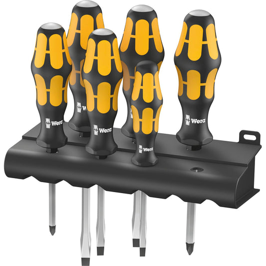 WERA Schraubendreher-Satz 932/6+Rack Schlitz/Phillips 6-teilig