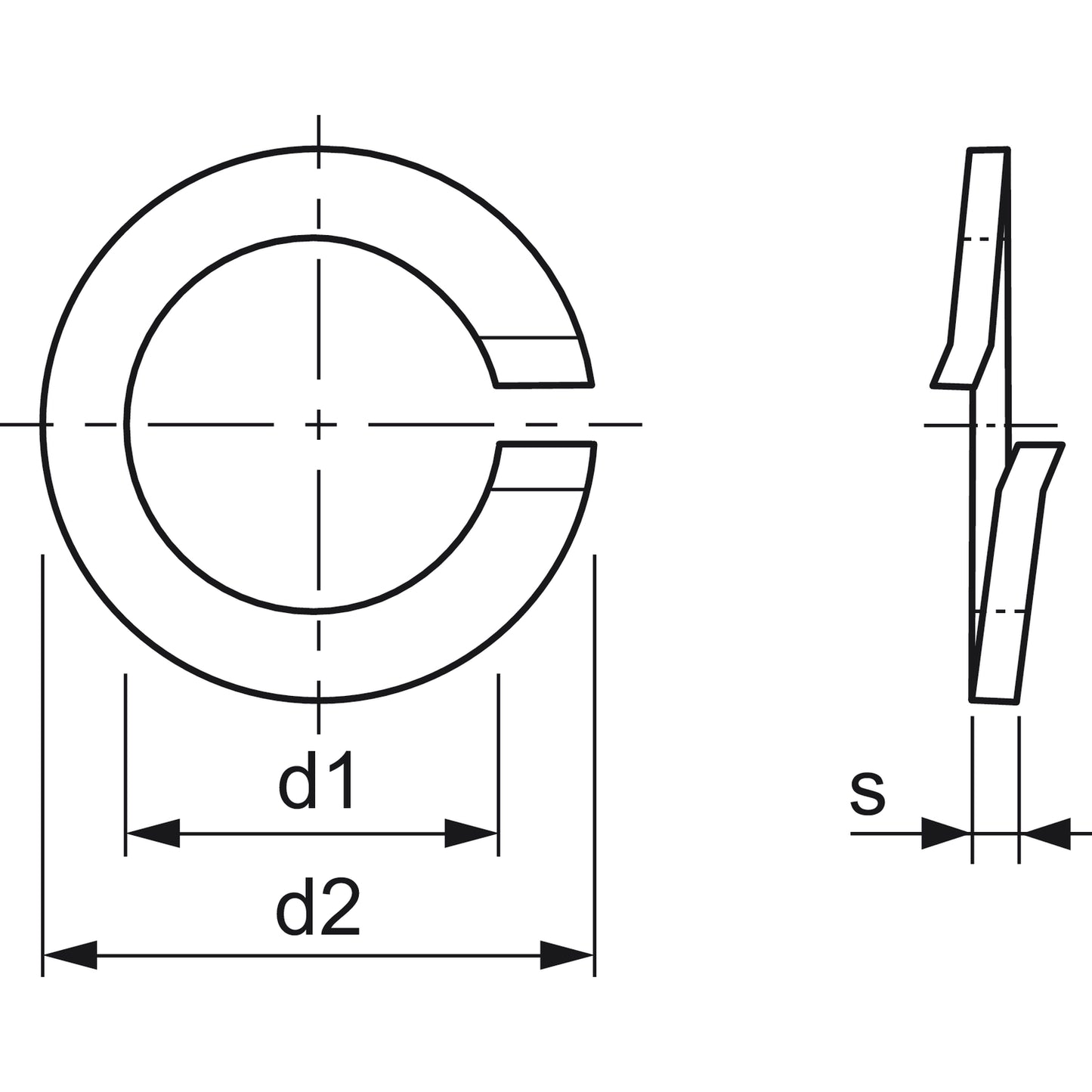 DIN127A M10 verzinkte Federringe mit aufgebogenen Enden - Packung 1000Stk.