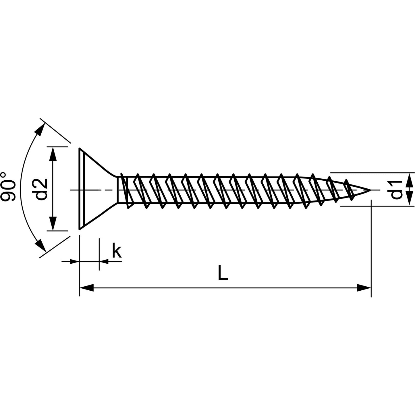 SPEED Spanplattenschraube Senkkopf 4.0x 25 Vollgewinde Torx 20 EFP-beschichtet - Packung 1000Stk.